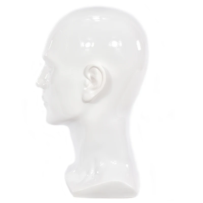 Bolihair PVC Blanco Hombres Peluca Soporte de la Cabeza de Maniquí de Entrenamiento de la Cabeza Con el Oído Macho Cabeza de Maniquí Maniquí 5
