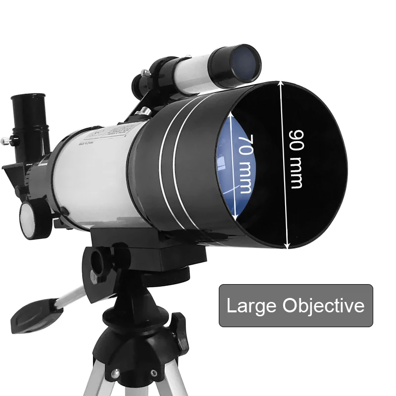 70mm Tabla Telescopio Astronómico 150X Principiantes Monocular Luna de observación del Telescopio con Trípode Niño Regalo de Cumpleaños Telescopio 5