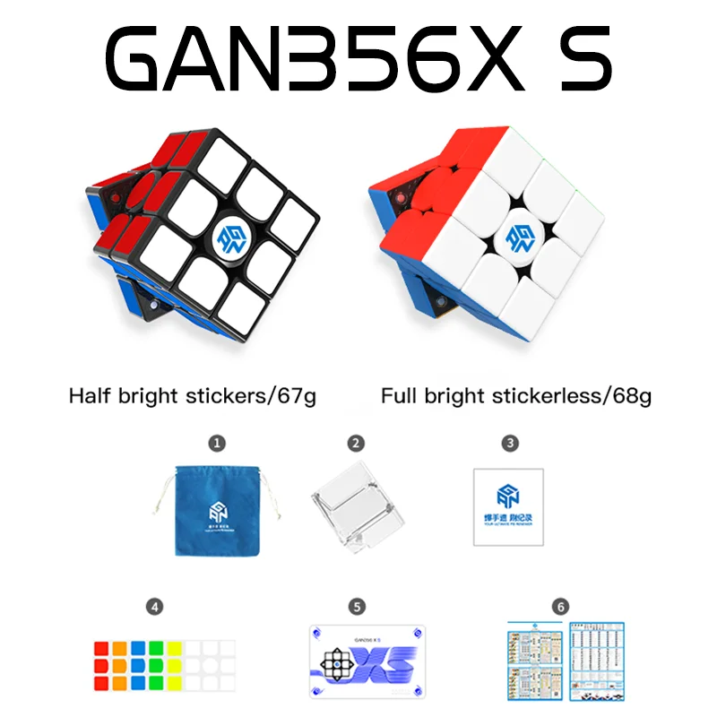 GAN356 X Magnético de Velocidad Gan Cubo 3x3 Profesional Stickerless Magic Puzzle de Cubos de GAN356X S 3x3x3 Imanes Cubo de 3x3x3 Gan 356 xs 5