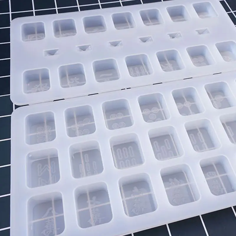 DIY Cristal Epoxi de Moldes de Alta Espejo Creativo Mahjong de Forma un Molde de Silicona 5