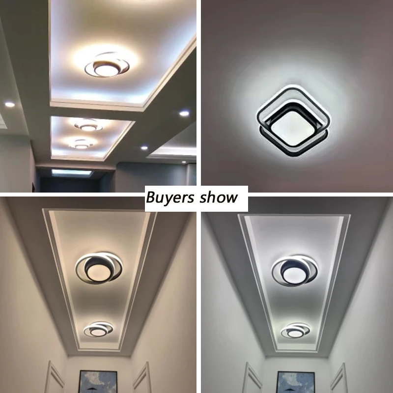Moderno LED luces de techo para la cocina corredor de la noche corredor balcón de entrada Redondo / cuadrado LED moderna lámpara de techo para el hogar 5