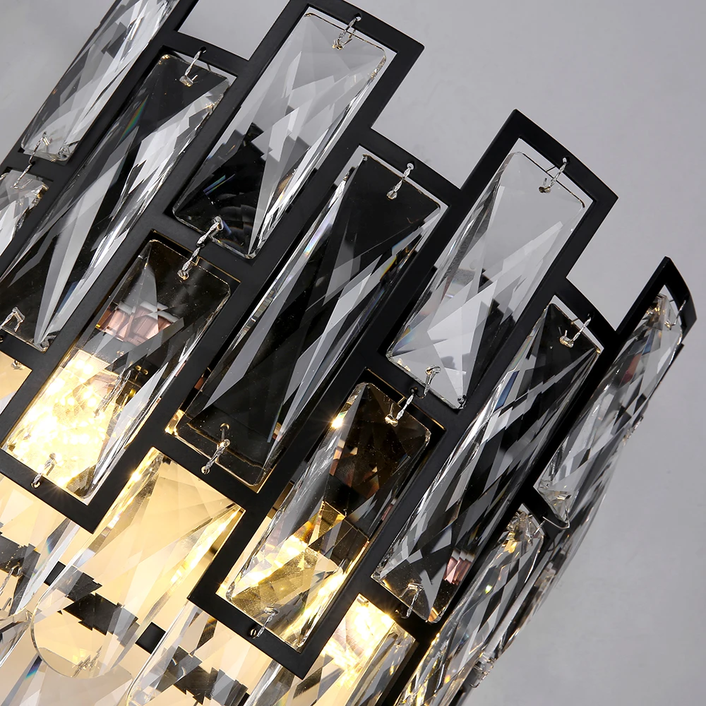 American pared de cristal de la luz de black metal de diseño de decoración de interiores led lámpara de pared lámparas de mesilla espejo del baño de luz 5
