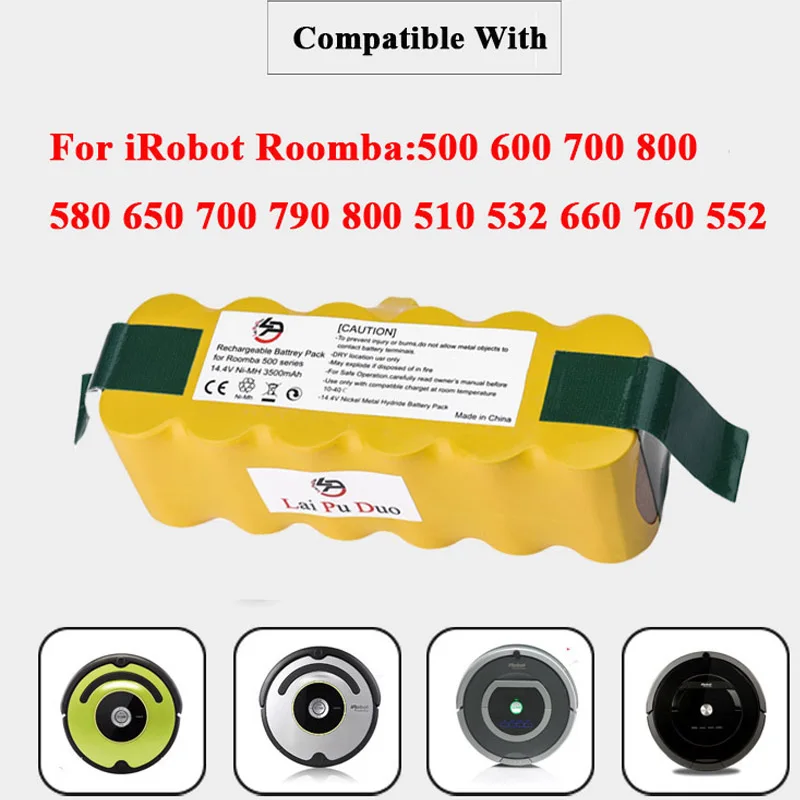 3500mAh 14.4 V NI-MH Batería Para iRobot Roomba 500 600 700 800 Series aspirador De iRobot Roomba 600 650 700 770 780 800 5
