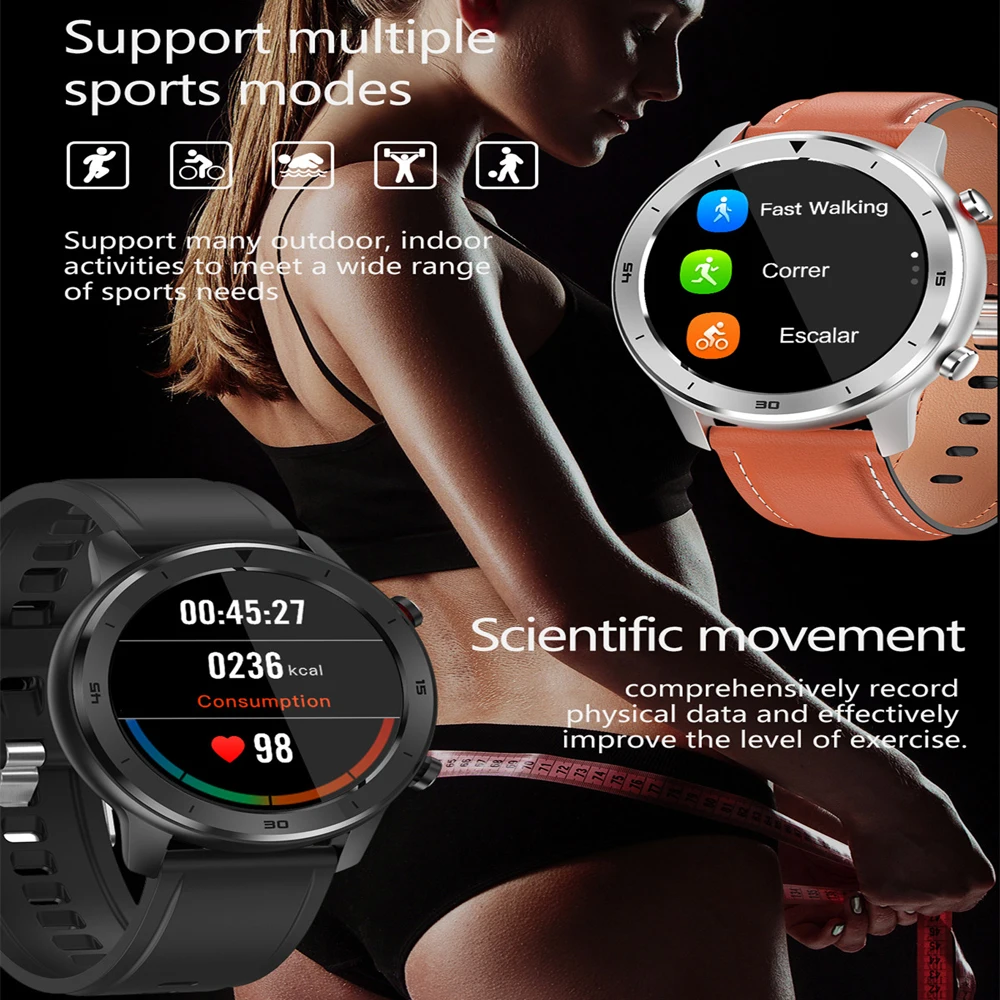 Nueva DT78 Reloj Inteligente Hombres Mujeres Frecuencia Cardíaca Smartwatch Pulsera de Actividad física Dispositivos Portátiles Impermeable Para Xiaomi Huawei IOS 5