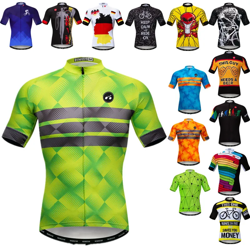 Weimostar 2021 Ciclismo Jersey de los Hombres de Manga Corta de Bicicletas Camiseta de secado Rápido de la Carretera MTB Bicicleta Jersey de Carreras Spor Ciclismo Ropa Maillot 5