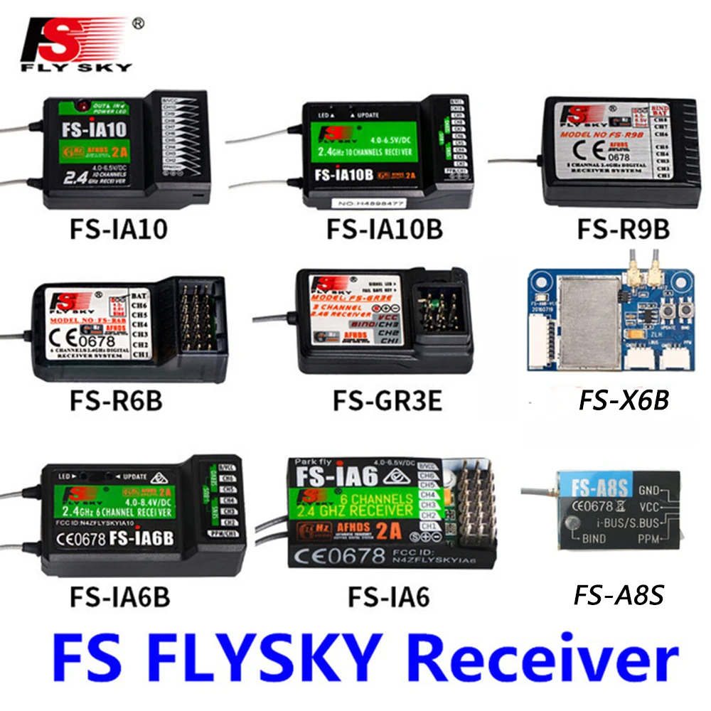 FlySky FS-R6B FS-GR3E FS-IA10B IA6B X6B FS-A8S receptor receptor para i6 i10 CT6B T6 TH9x transmisor de Control remoto partes 5