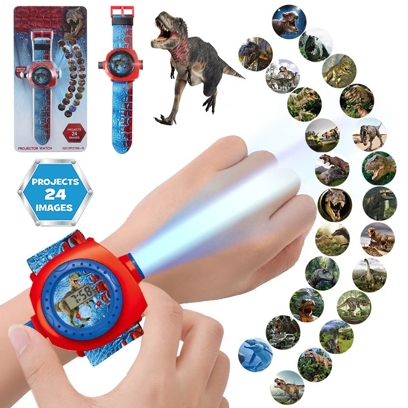 Niños nuevos Relojes de Proyección de dibujos animados Dinosuar Patrón Digital Hijo Reloj Para Niñas y Niños de la Pantalla LED Reloj Relogio 5