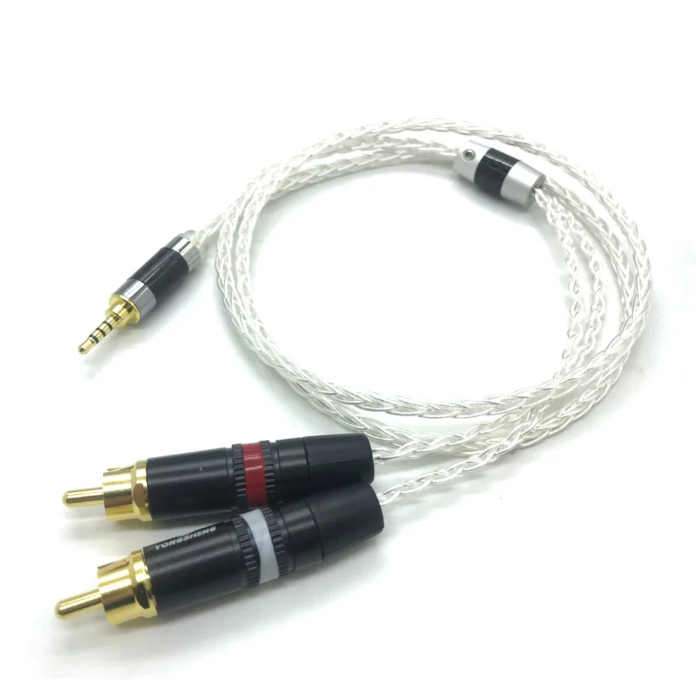 Envío gratis Haldane 2.5 mm TRRS Equilibrada Macho a 2 RCA Macho Cable del Adaptador de Audio Para AK100II,AK120II,AK240, AK380,AK320,DP-X1 5