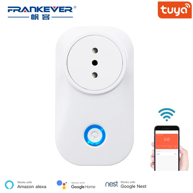 FrankEver Smart Plug 10A 16A Italia Chile Wifi Zócalo de Control de Voz de la Extensión de SockerGoogle Casa de Alexa Tuya la vida Inteligente 5