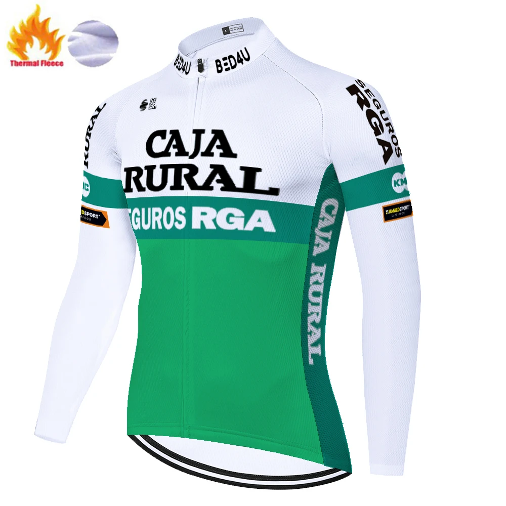 2021 CAJA RURAL de Invierno de Ciclismo jersey de forro Térmico de manga larga camiseta para Bicicletas de mtb Bicicleta ciclismo jersey tricotas hombre ciclismo 5