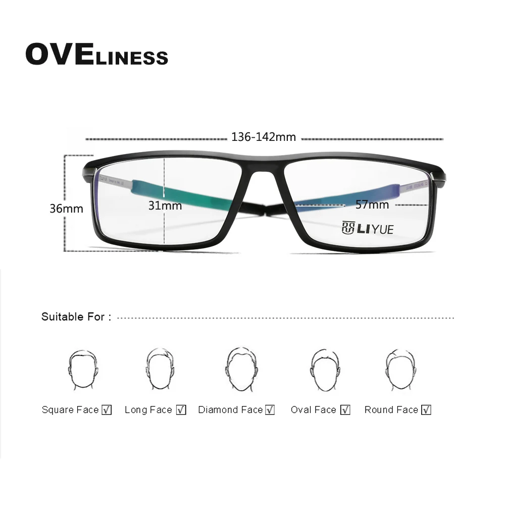 2020 deporte de Moda de los hombres de gafas de marcos de anteojos de marco hombres Óptica Miopía Receta Clara gafas Gafas gafas 5