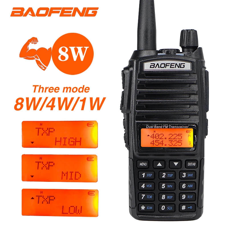 BAOFENG UV-82 Walkie Talkie de Doble Banda VHF UHF de Dos vías de Radio UV82 Caza CB Jamón Estación de Radio uv82 Antena para Móviles, Radios de Coche 5