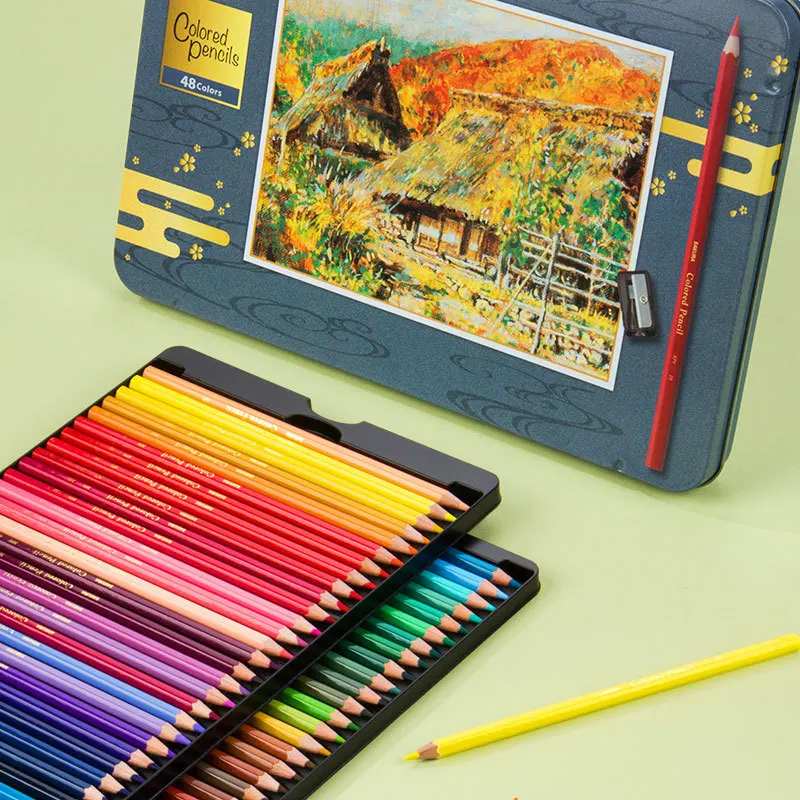 SAKURA 24/48/72 Colores de Lápiz Aceitosa de Color Conjunto Artista de Dibujo Lápices de Colores de la Escuela de Suministros de Oficina 5