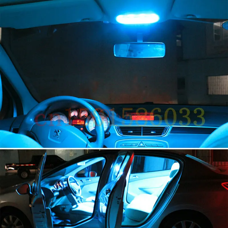 Envío gratis 6Pcs/Lote de autos-estilo Xenon Blanco Canbus Paquete de Kit de Luces LED Interiores Para Fiat Bravo 198 5