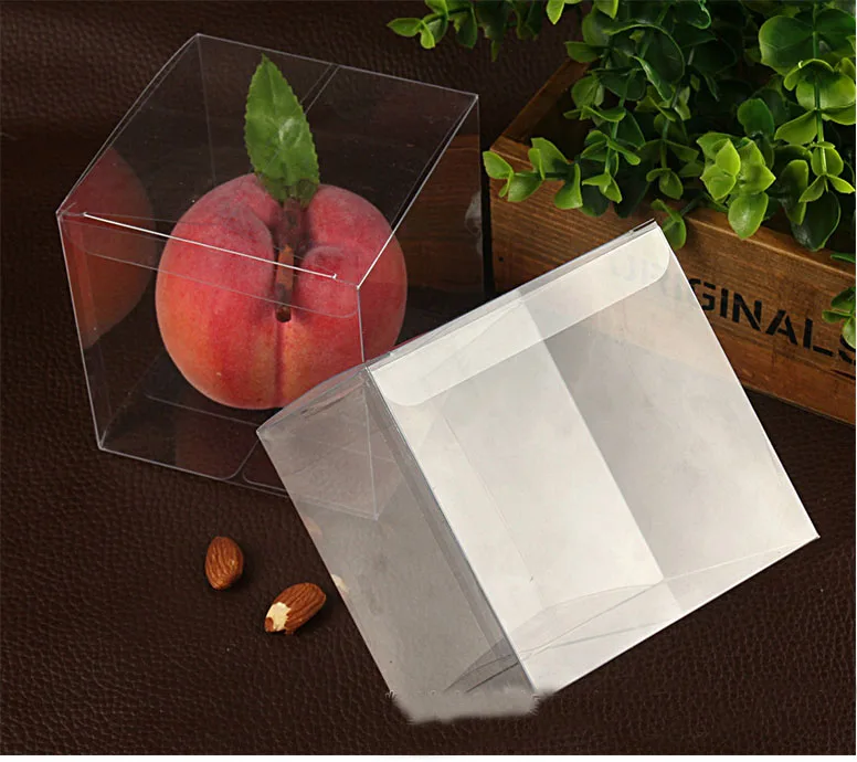 50pcs 10*10*10cm Transparente Impermeable de PVC, Cajas de Embalaje de Plástico Transparente Caja de Almacenamiento Para Alimentos/joyería/Dulces/Regalo/cosméticos 5