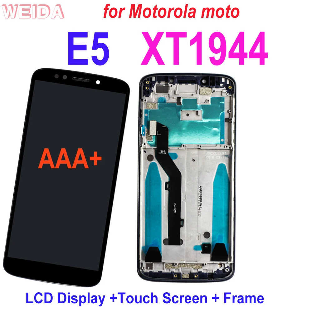 Super AMOLED LCD para Motorola moto E5 XT1944 Pantalla LCD de Pantalla Táctil Digitalizador Asamblea con Marco de Repuesto para Moto E5 LCD 5