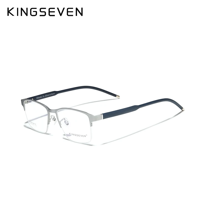 KINGSEVEN Titanio Puro Óptica Gafas de Marco Hombres 2020 Plaza de la Miopía de Anteojos Recetados Metal Masculino Gafas 5