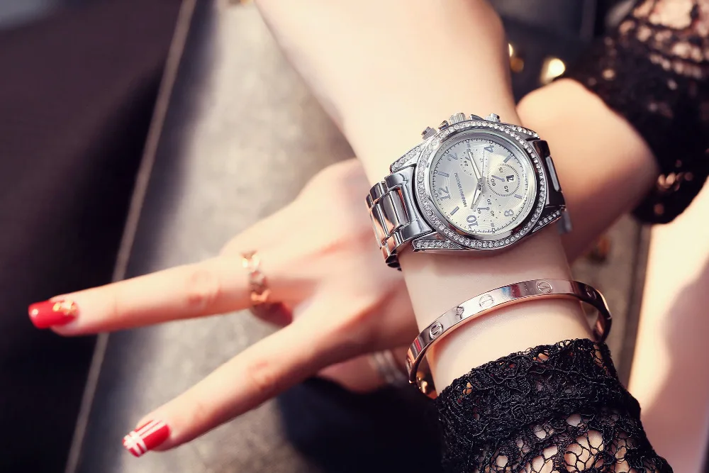 GA GA Reloj de Diseño Mujer, las Mujeres de la Marca de Lujo de diamantes de Imitación de Cuarzo de la Señora Rosa de Oro de Pulsera Relojes Vestido de las Mujeres Relojes Relogio 5