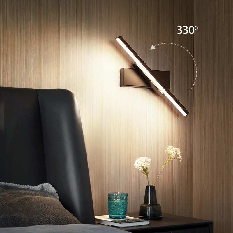 Nuevo LED de pared de luz de la personalidad dormitorio lámpara de la mesita Nórdico moderno minimalista creativo de la escalera del pasillo de la sala de estar giran lámpara de pared 5
