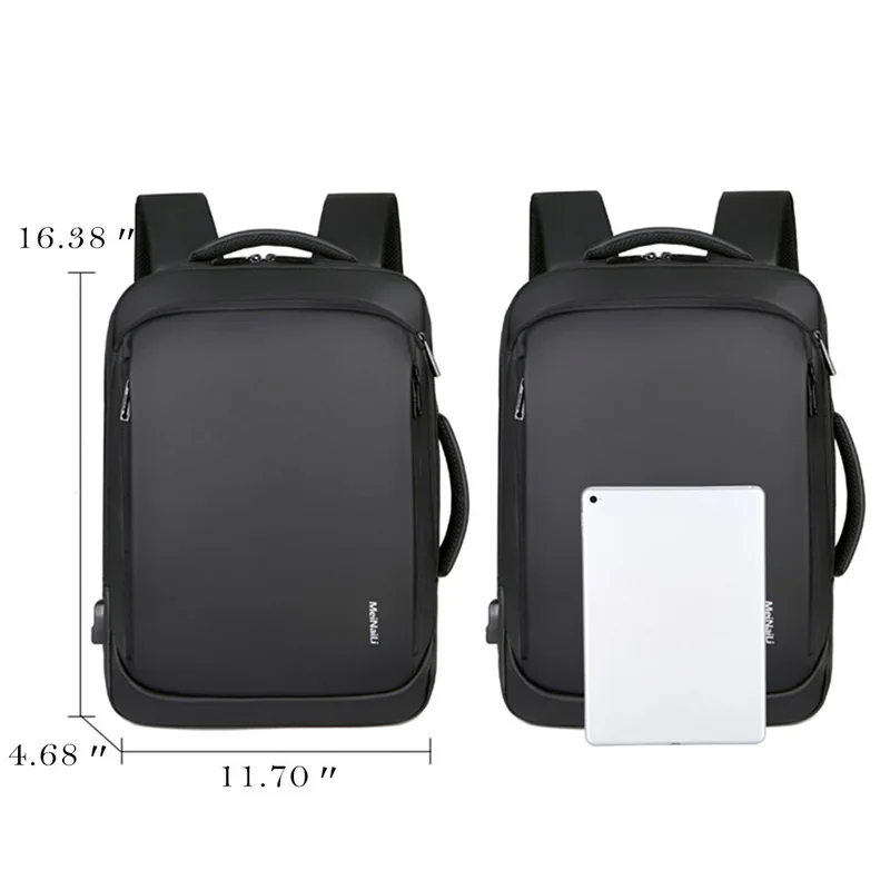 Adisputent de 15,6 Pulgadas Portátil de la Mochila para Hombre Mochilas Business Notebook Mochila Impermeable mochila de Carga USB de Viaje Bagpack 5