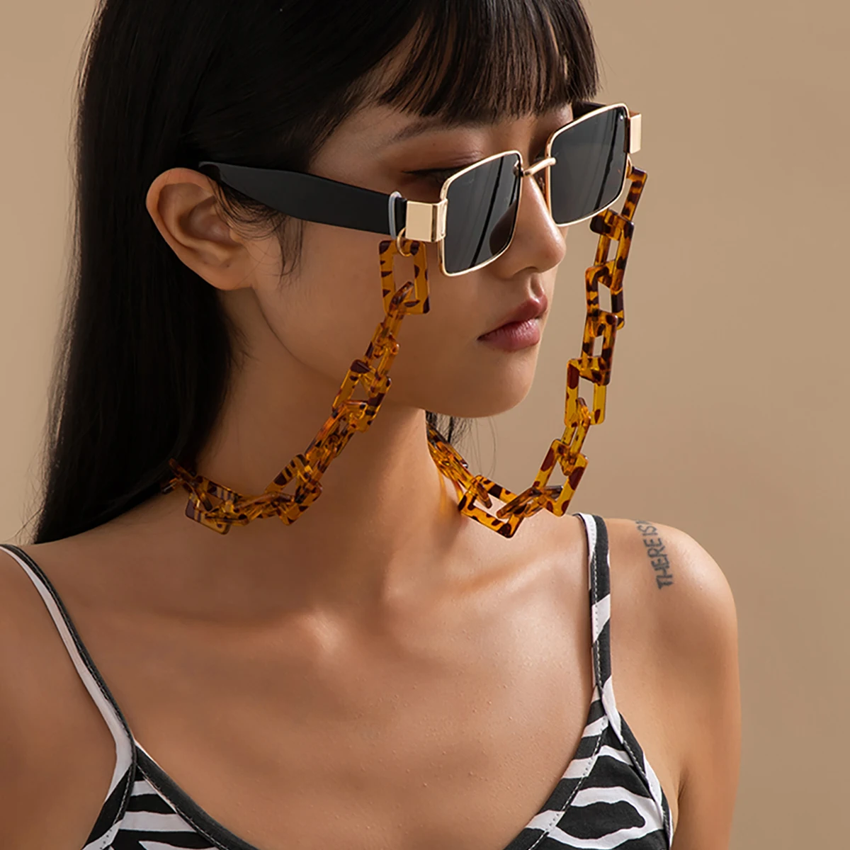 Acrílico de Leopardo de Impresión de Vasos de la Cadena de Correas de soporte de Gafas de sol Cordón gafas de Lectura de la Cadena en el Cuello, Gafas de Accesorios 2021 5