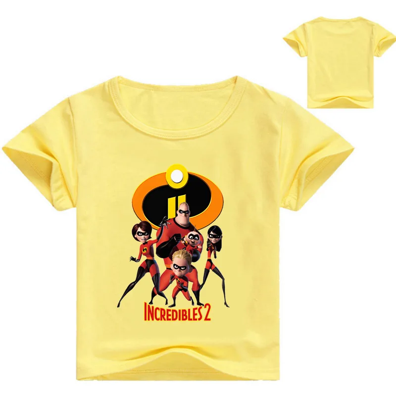 Los Increíbles 2 puro algodón t camisa para los niños de las niñas de bebé de dibujos animados camisetas de 2018 verano ropa de niños de 4 6 7 8 9 10 11 12 años 5