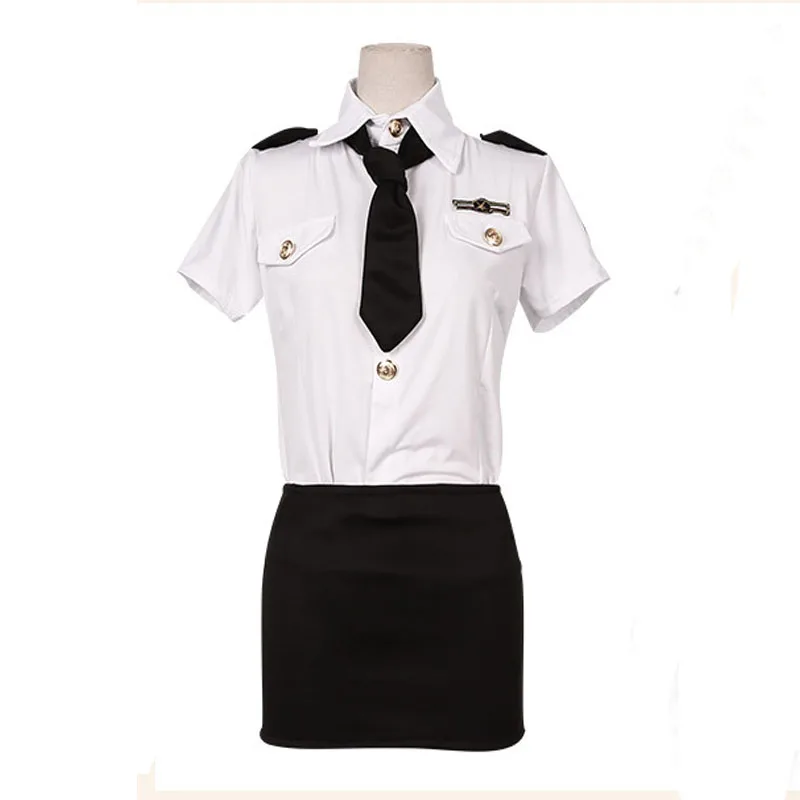 Sexy mujer policía uniforme de azafata eróticos, lencería sexy falda para el sexo cosplay traje de seducción sexo bdsm bondage sexo uniforme caliente 5