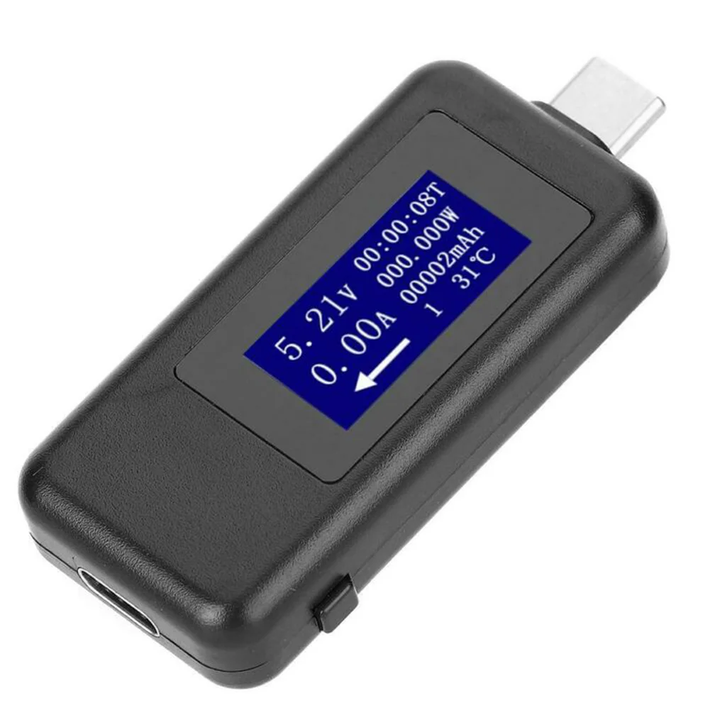 USB Probador de Voltaje Medidor de Corriente del Cargador Capacidad Probador de Tipo C, USB Probador de Detector Multímetro Digital de Voltaje Medidor de Corriente 5