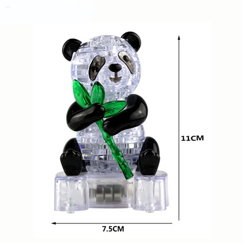 Caliente de la Venta de Lindo Panda Modelo de Puzzle Rompecabezas de Cristal Populares Juguetes de Niños de BRICOLAJE, la Construcción de Juguete de Regalo Gadget de Cristal de Puzzle en 3D TE3 5