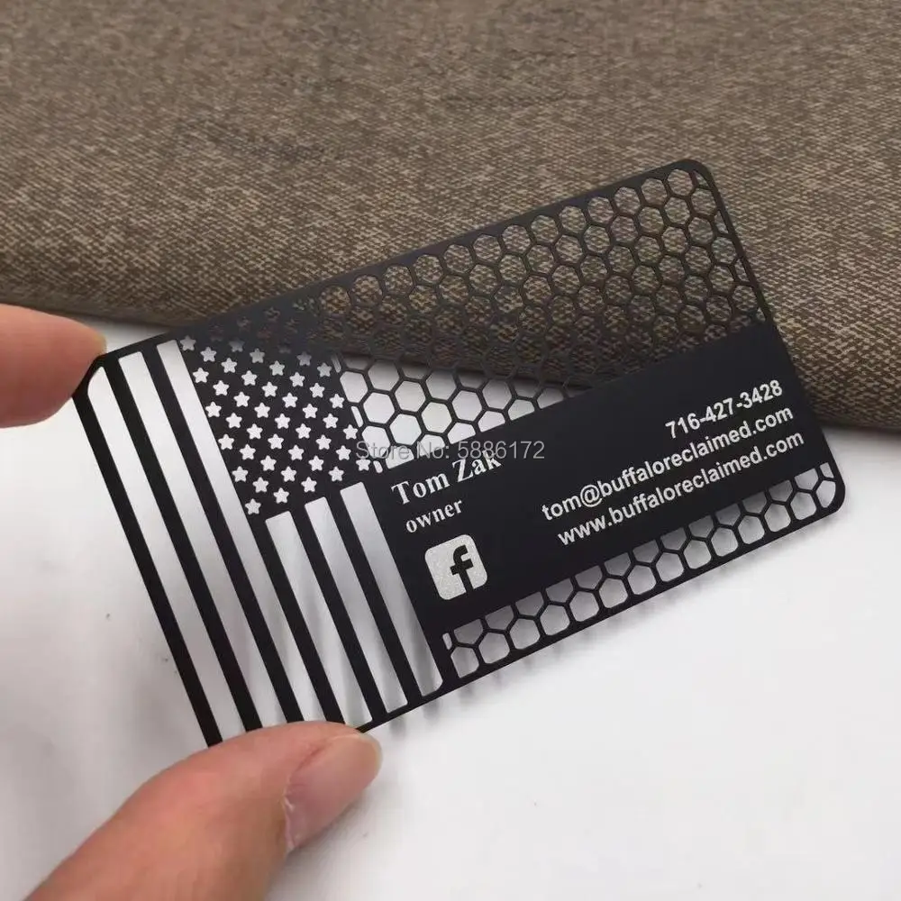 Personalizado personalizado de lujo de la tarjeta de black metal de la tarjeta de negocios 5