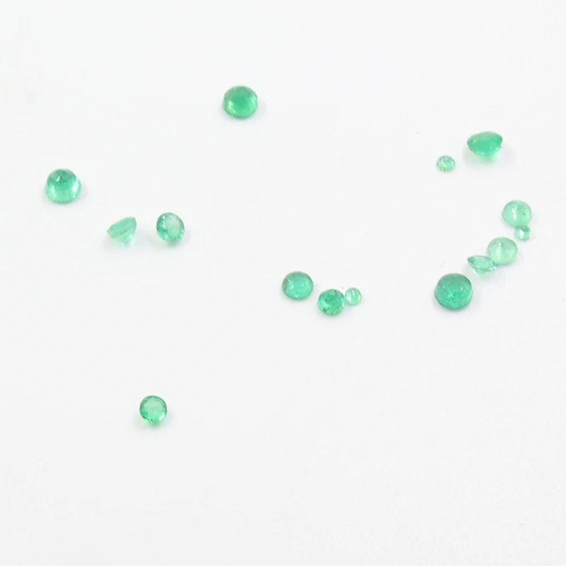 2 mm y 2.5 mm redondo corte de la esmeralda suelto de piedras preciosas para la fabricación de joyas reales natural SI el grado de esmeralda de la piedra preciosa 5
