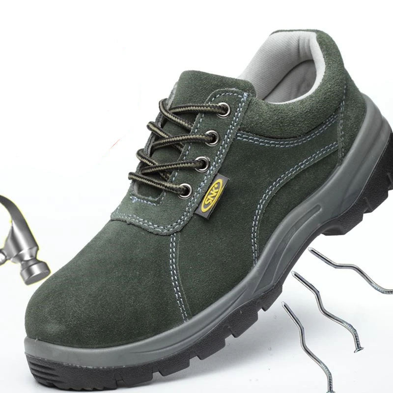 Mens de Trabajo de Verano Zapatos de los Zapatos de Seguridad punta de Acero Transpirable de Cuero Genuino Zapatos para Hombres Casual Botas de Trabajo Calzado de Protección 5