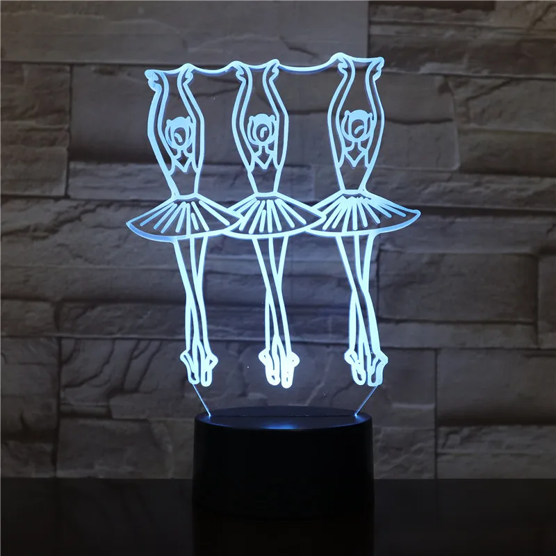 El Ballet de Danza vals 3D LED Luz de la Noche de Cambiar la Lámpara de Halloween de Luz de Acrílico de la Ilusión de la Lámpara de Escritorio Para los Niños Regalo de Dropship 5