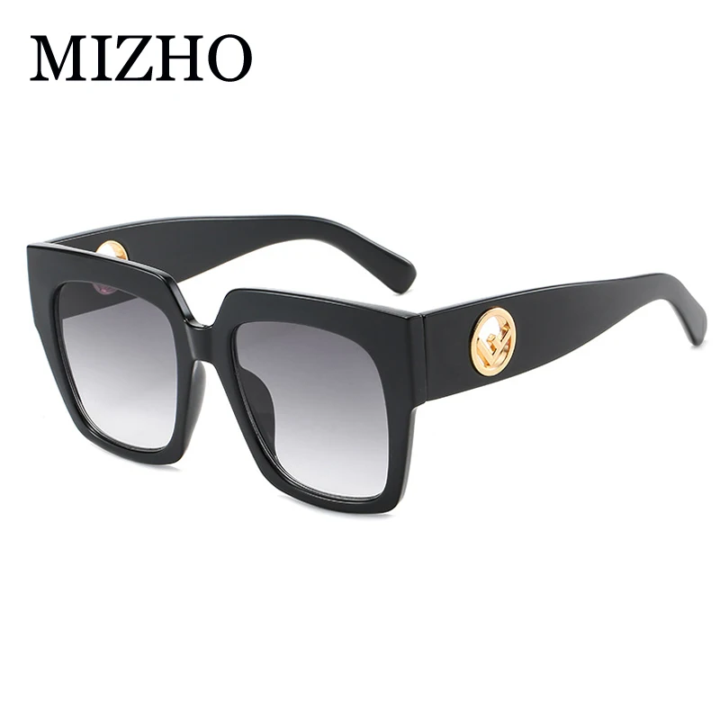 MIZHO la Plaza de la Moda de Gafas de sol de las Mujeres de la Vendimia de Moda 2020 Negro con Calidad de Gradiente de Gafas de sol de gran tamaño de las Señoras de la Marca de Diseñador 5