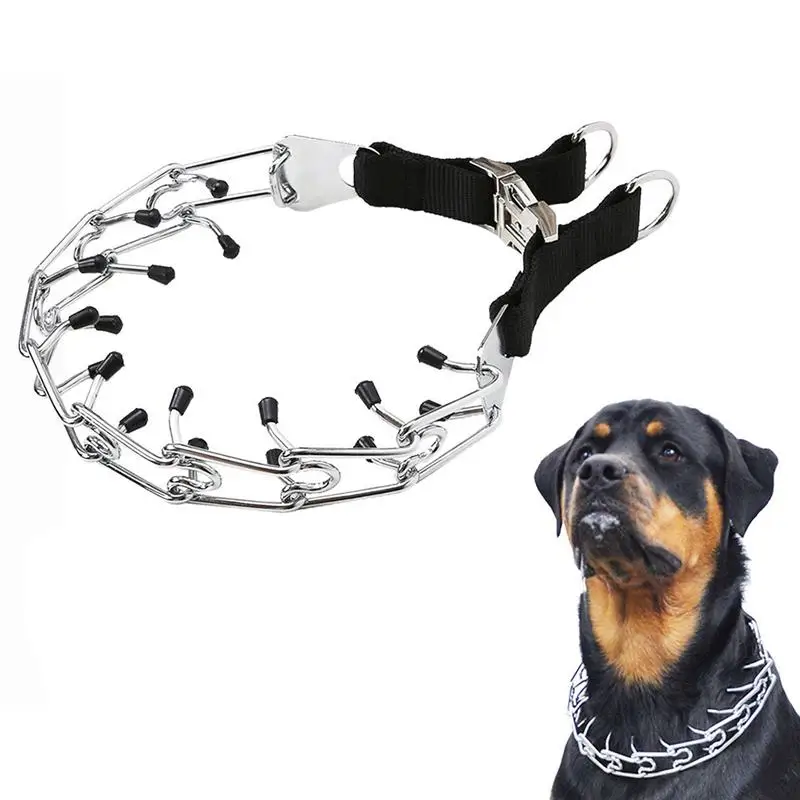 Perro de Patas de Formación Collar de Metal Choke Pizca Collar de Perro con Comodidad Consejos 5