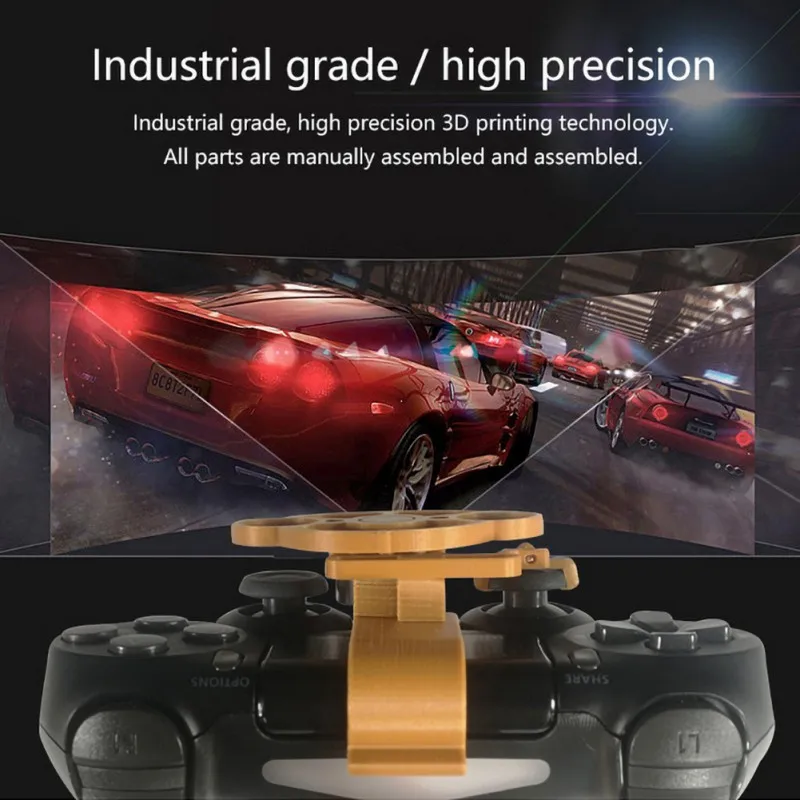 Para PS4 Juego de Carreras en el Volante, la Impresión en 3D Mini Volante Añadido Para Playstation 4 Controlador de Manejar 5