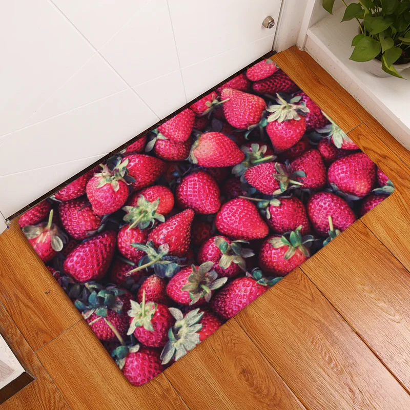 Alfombra de baño alfombra de Baño Wc Alfombra Estera en el Piso de Piña Fruta Impreso Felpudo Cocina al aire libre Mat Decoración del Hogar 50x80cm 5