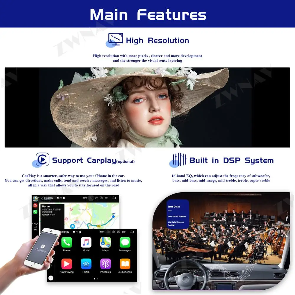 PX6 Android 10 Coches Reproductor Multimedia Para Ford Focus 2012 2013-2018 de GPS del coche de la Navegación de Audio Radio estéreo de la pantalla Táctil de la unidad principal 5