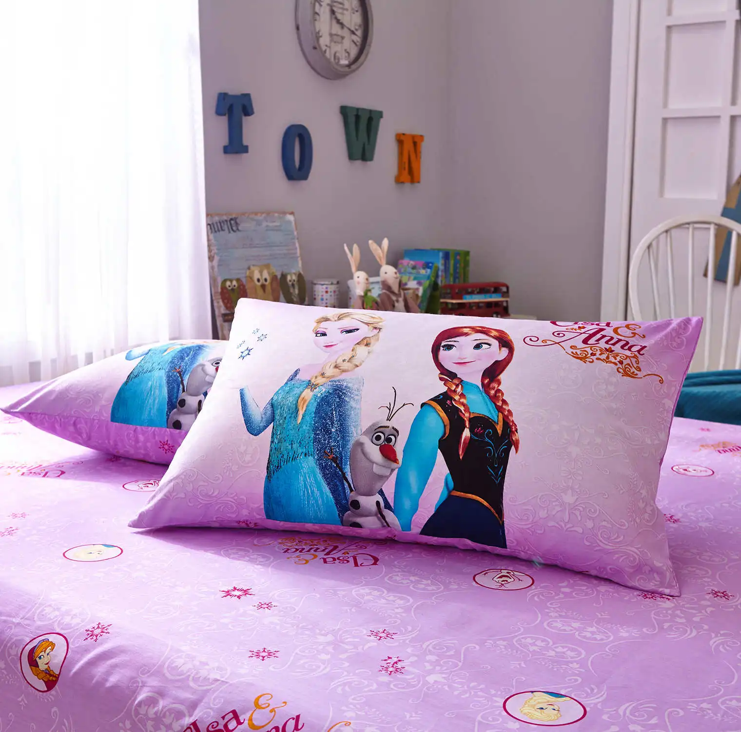 Disney Algodón Fundas de almohadas con fundas de 1pcs Princesa de dibujos animados Congelado Elsa Sofia Blanco de la Nieve Par funda de Almohada Decorativa 48x74cm 5