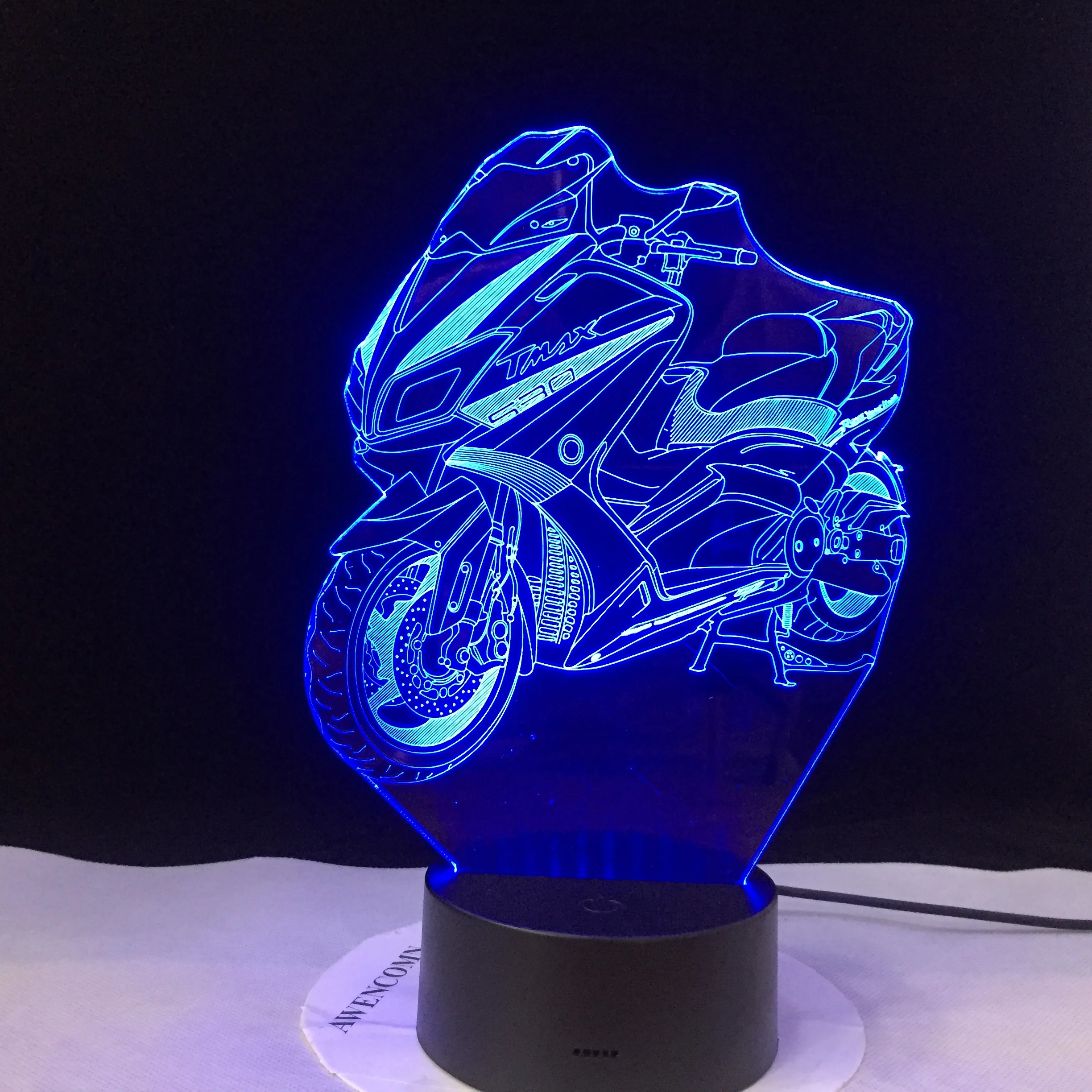 Modelo de la motocicleta Luminoso 3D Ilusión de la Lámpara del Led Táctil a color, lámpara de noche la Iluminación del Flash Brillan en la Oscuridad Motor Juguetes Dropshipping 5