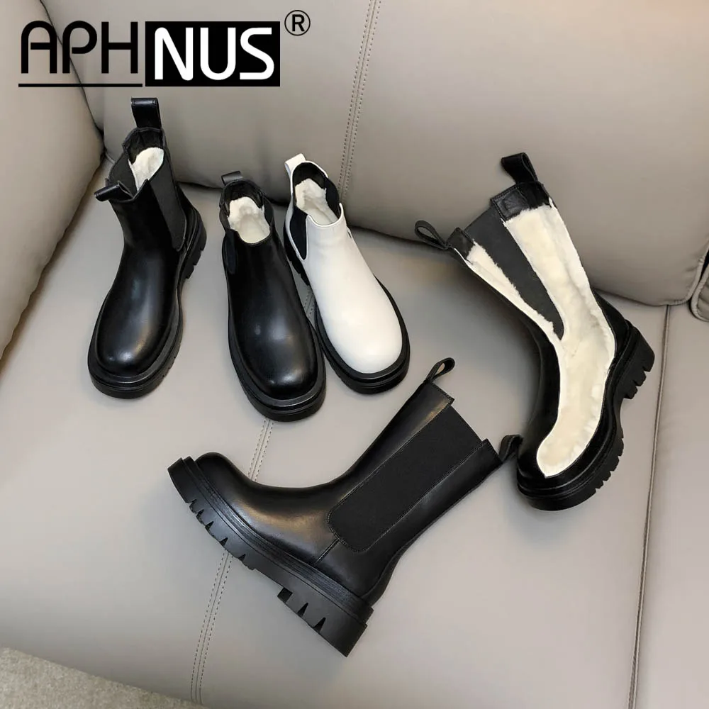 APHNUS Chelsea Botas de Mujer Corto Tobillo Botines de mitad de la Pantorrilla de la Rodilla de Combate a Caballo Baja a Mediados de los Tacones de las Bombas de los Pisos de la Mujer 2020 Zapatos Para las Mujeres 5