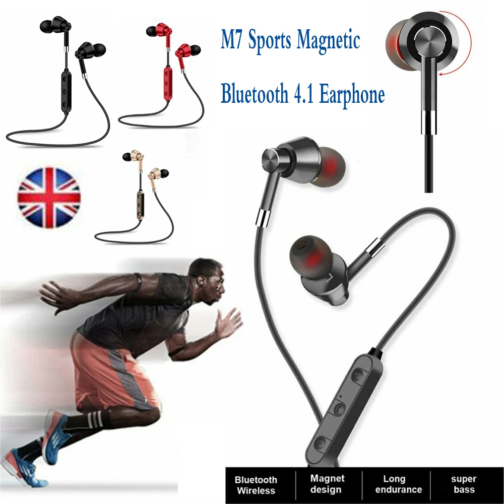 M7 Deportes Magnético BT4.1 Auricular Inalámbrico Bluetooth Deportes Auriculares Auriculares Auriculares Impermeables 5