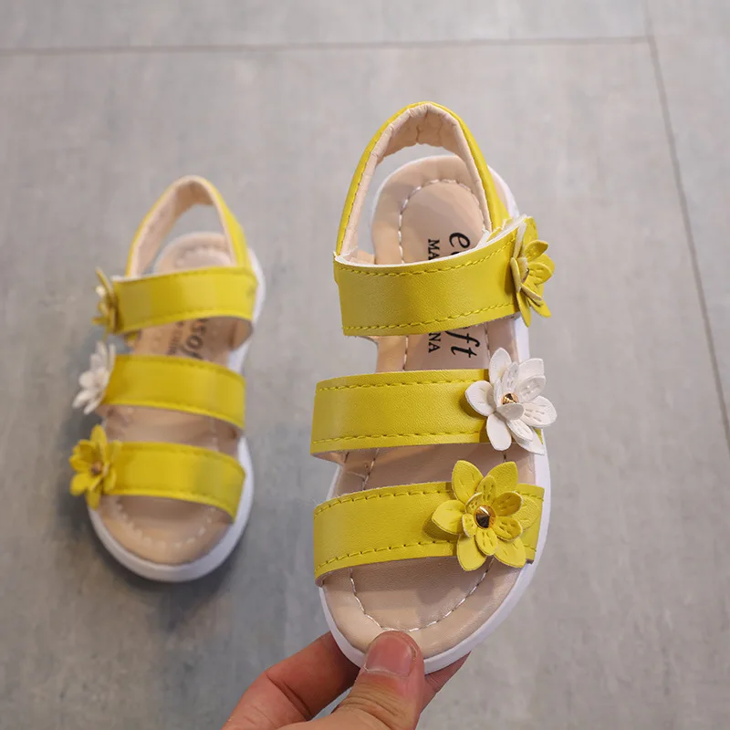 Niños, Zapatos de Estilo de Verano Niños, Sandalias Niñas Princesa Hermosa de la Flor de Zapatos de Niños Sandalias Planas de Bebé de Niña de Gladiador Suave 5