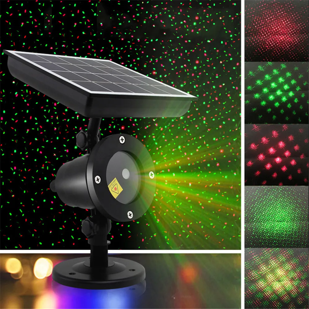 Láser LED Proyector Luz del Disco Solar powered Impermeable de la Fiesta de Navidad, Luces de Jardín al aire libre del Césped del Paisaje de la Lámpara del Proyector 5
