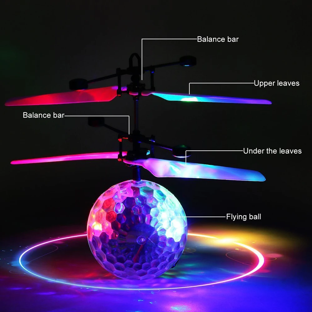 Nueva RC de Infrarrojos Inducción avión Volando Flash Discoteca Colorido Brillante Iluminación LED Bola de Helicóptero Gesto de Detección de juguete para Niño 5