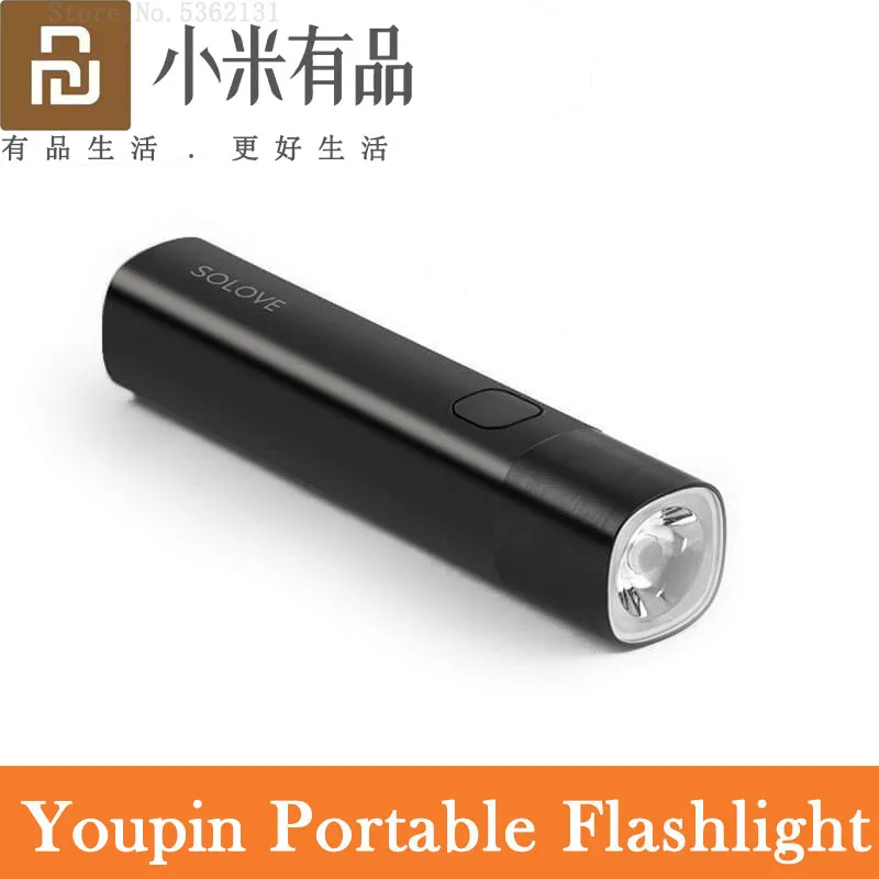 Youpin de la Luz del Flash USB Recargable al aire libre SOS Linterna 3000mAh Brillo Ajustable Portátil Mini Antorcha de la Bicicleta Para el hogar Inteligente 5