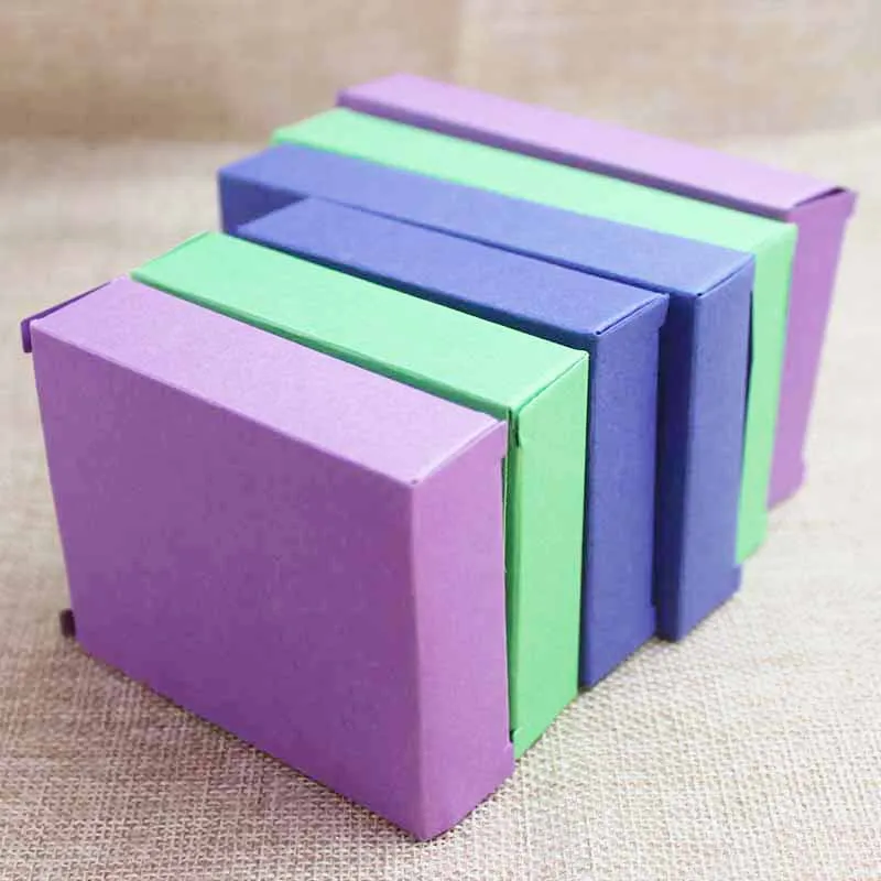 Feiluan 30pcs multi tamaño de papel de caramelo favor cuadro ,precioso productos de regalos y presentación de paquete caja de color púrpura/azul/ limón caja verde de la caja de regalo 5