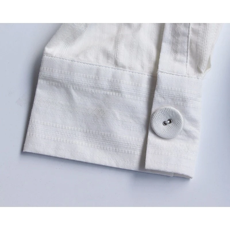 TWOTWINSTYLE Pliegues de la Camisa de las Mujeres de Encaje de Manga Larga Irregular Blusa Blanca de Gran Tamaño 2020 Primavera Mujer Sexy Ropa de Moda 5