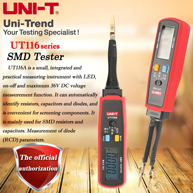 UNIDAD UT116A SMD Tester; Resistencia / Condensador / Diodo (RCD) Parámetro Medidor / SMD Multímetro Digital UT116C 5