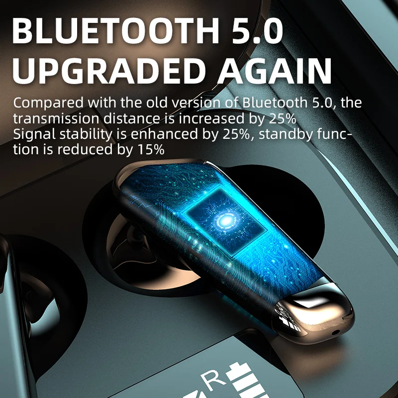 Mini Bluetooth 5.0 de Auriculares inalámbricos de 9D estéreo estéreo de deportes de agua ipx7 reducción de ruido de la música con los auriculares con micrófono. 5